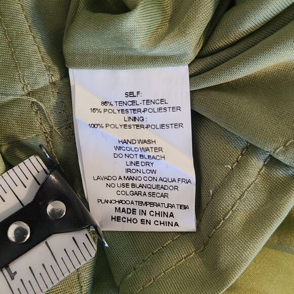 & Merci Green Satin Smocked Long Sleeve Blouse Top Whimseygoth Cottage NEW L - Picture 5 of 8